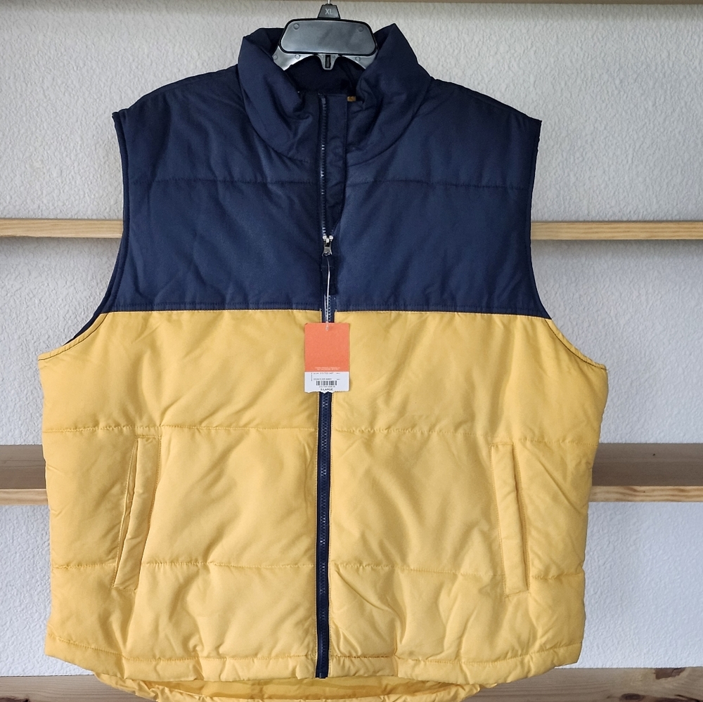 Saints John Bay XL Puff Vest Blue/Yellow